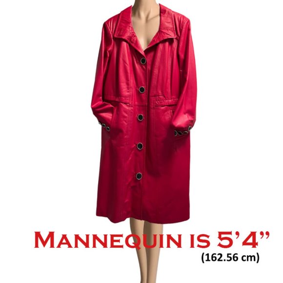 Danier Red Trench Coat - Picture 5 of 13